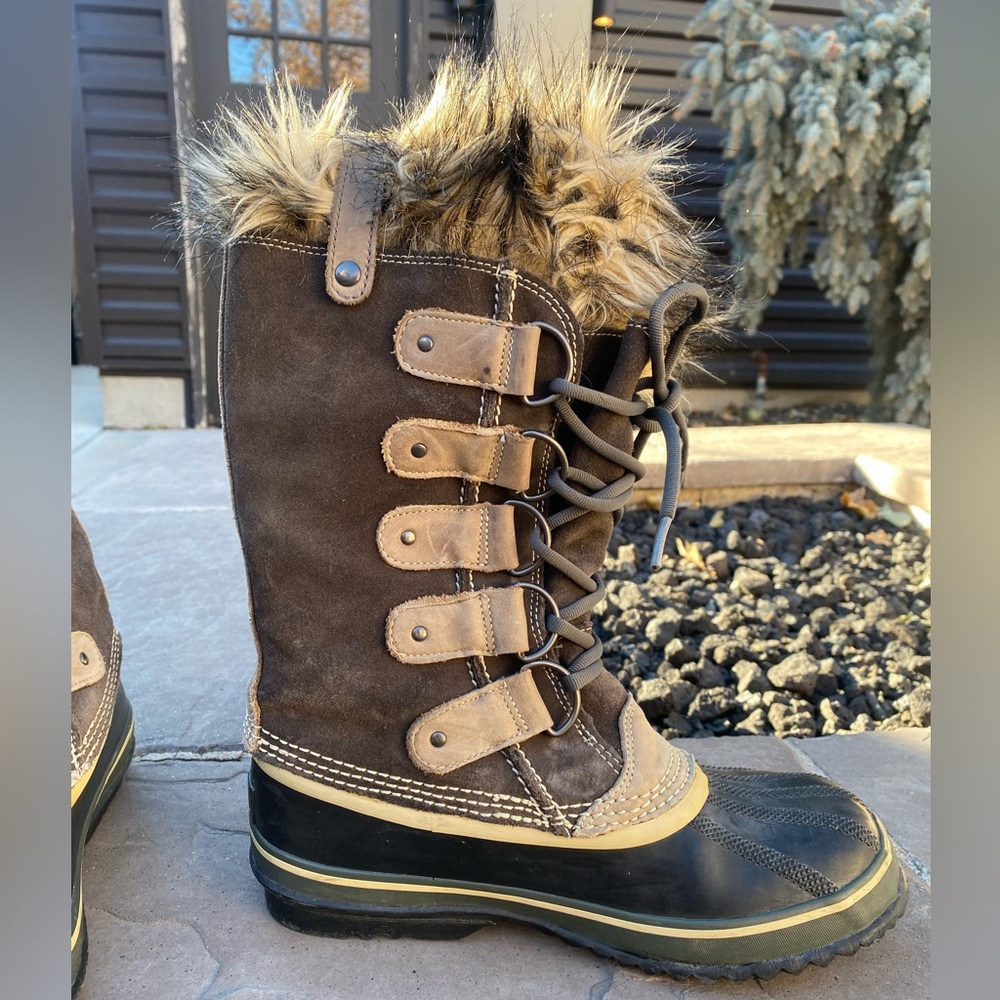 Sorel Joan of Arctic Waterproof Winter Boots | US 8 | EUC | Shale and Caramel